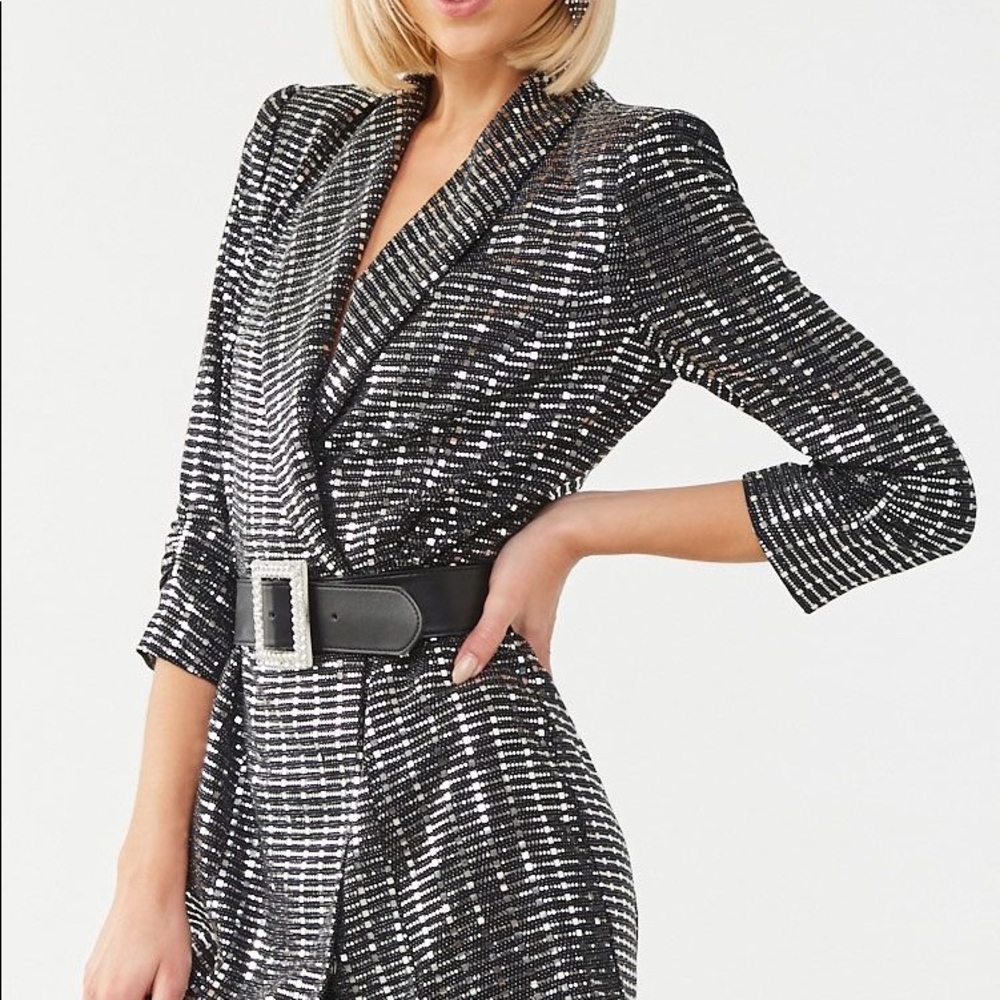 Forever 21 sparkly sequin blazer dress sz M